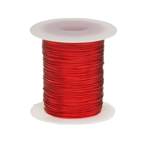 REMINGTON INDUSTRIES Magnet Wire, Enameled Copper Wire, 24 AWG, 2 oz, 100' Length, 0.0221" Diameter, Red 24SNSP.125